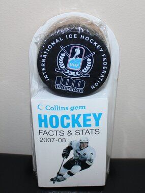 3/$55❤️Collins Gem 2007-08 Hockey Facts Stats Book + IIHF Official Hockey Puck
